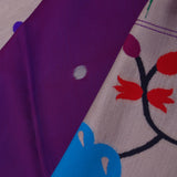Deep Violet Paithani Saree With Triple Muniya Border