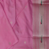 Hopbush Pink Paithani Saree With Floral Butti'S