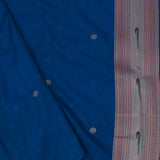 Cobalt Blue Paithani Saree With Floral Butti'S