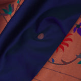 Dark Indigo Paithani Saree With Butti'S