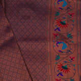 Dark Indigo Paithani Saree With Butti'S