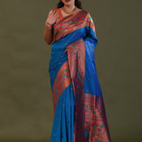 Yale Blue Paithani Saree With Butti'S