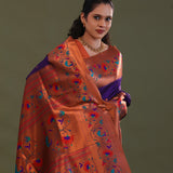 Deep Violet Paithani Saree With Butti'S