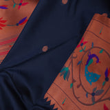 Oxford Blue Paithani Saree With Butti'S