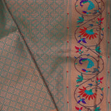 Teal Green Paithani Saree With Butti'S