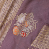 Dirty Purple Munga Tussar Saree With Meenakari Butta