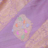 Mauve Purple Munga Tussar Saree With Meenakari Butta