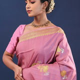 Twilight Lavender Banarasi Saree With Floral Design