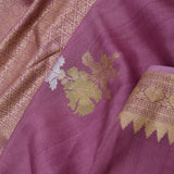 Twilight Lavender Banarasi Saree With Floral Design