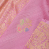 Light Pink Munga Tussar Saree With Meenakari Butta'S