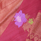 Pink Munga Tussar Saree With Meenakari Design