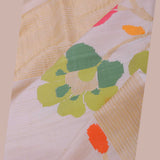 Cream Munga Tussar With Floral Design