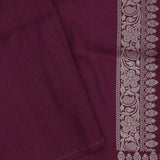 Burgundy Munga Tussar Saree With Floral Butta'S