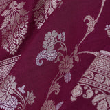 Mulberry Wood Banarasi Saree With Floral Jaal
