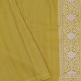 Warm Olive Green Munga Tussar Saree With Butti'S