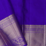 Blue Kanjivaram Silk Saree With Contrast Purple Border