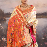 Desert Brown Paithani Saree With Animal Motifs