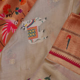 Desert Brown Paithani Saree With Animal Motifs