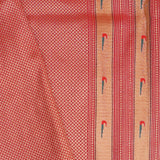 Dark Peach Paithani Saree With Animal Motifs