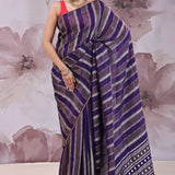 Midnight Blue Rangkat Banarasi Saree
