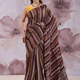 Maroon And Brown Rangkat Banarasi Saree