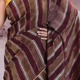 Maroon And Brown Rangkat Banarasi Saree