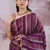Wine Purple Banarasi Rangkat Saree