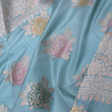 Hippie Blue Banarasi Saree With Meenakari Design