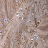Almond Beige Fancy Tissue Saree With Sequins Work