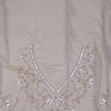 Golden Fancy Tissue Saree With Scallop Border