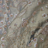 Gold Fancy Tissue Saree With Sequins And Beads Work
