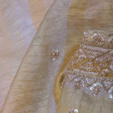 Multi-Color Fancy Tissue Saree With Sequins And Beads