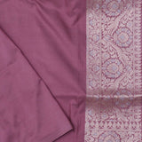Raspberry Glace Pink Banarasi Saree With Floral Weaving