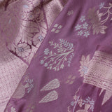 Light Plum Purple Banarasi Saree With Floral Weaving