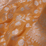 Clay Brown Banarasi Saree With Floral Weaving