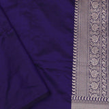 Blueberry Banarasi Saree With Meenakari Design
