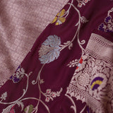 Brownish Purple Banarasi Saree With Meenakari Saree
