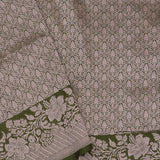 Woodland Green Banarasi Saree With Meenakari Jaal