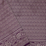 Dark Purple Banarasi Silk Saree With Meenakari Design