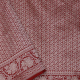 Chilli Red Banarasi Silk Saree With Meenakari Design
