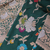 Bottle Banarasi Silk Saree With Meenakari Jaal