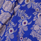 Trypan Blue Banarasi Saree With Meenakari Design