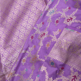 Deep Lilac Banarasi Saree With Meenakari Design