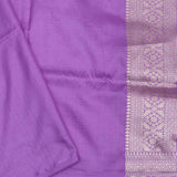 Deep Lilac Banarasi Saree With Meenakari Design