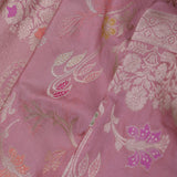 Pink Banarasi Silk Saree With Meenakari Design