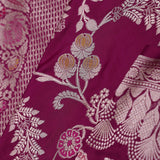 Dark Fuchsia Banarasi Saree With Designer Border