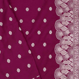 Dark Fuchsia Banarasi Saree With Designer Border