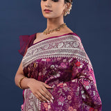 Purple Banarasi Saree With Meenakari Design