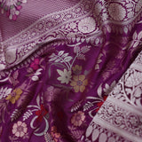 Purple Banarasi Saree With Meenakari Design