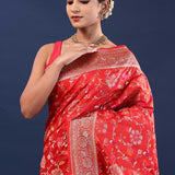 Red Banarasi Saree With Meenakari Design